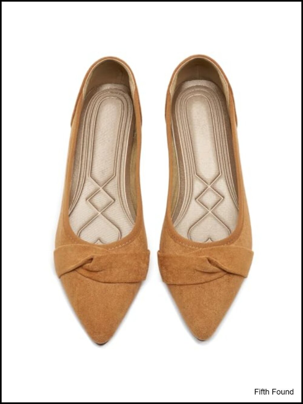Pointed Toe Bow Ballet Flats Faux Suede Slip-On Dressy Shoes